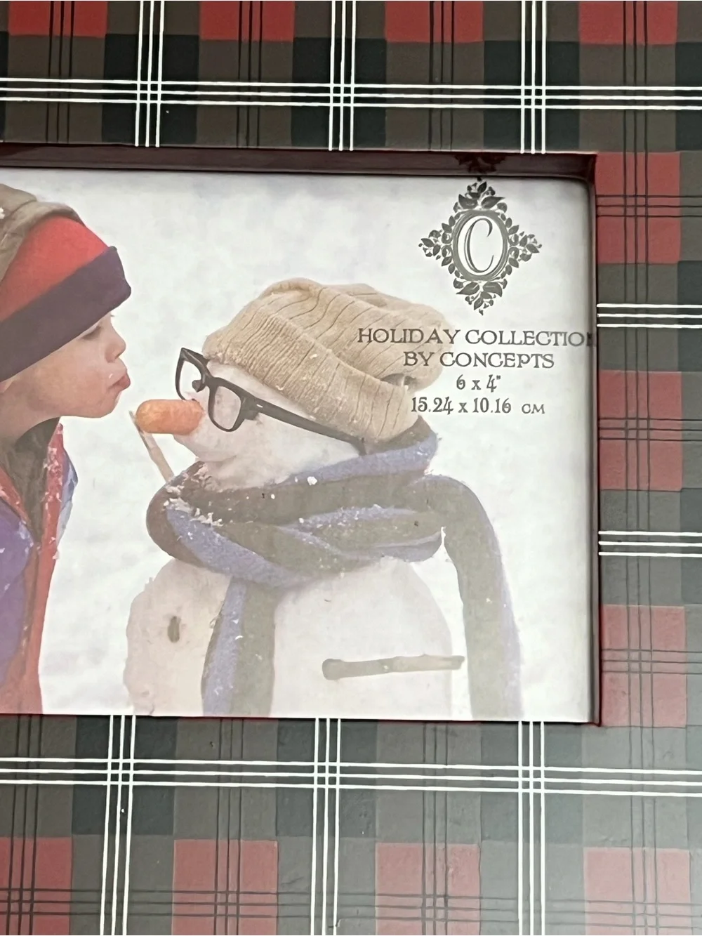 Concepts Holiday Collection Red Black Plaid 6x4 Christmas Picture Frame NIB